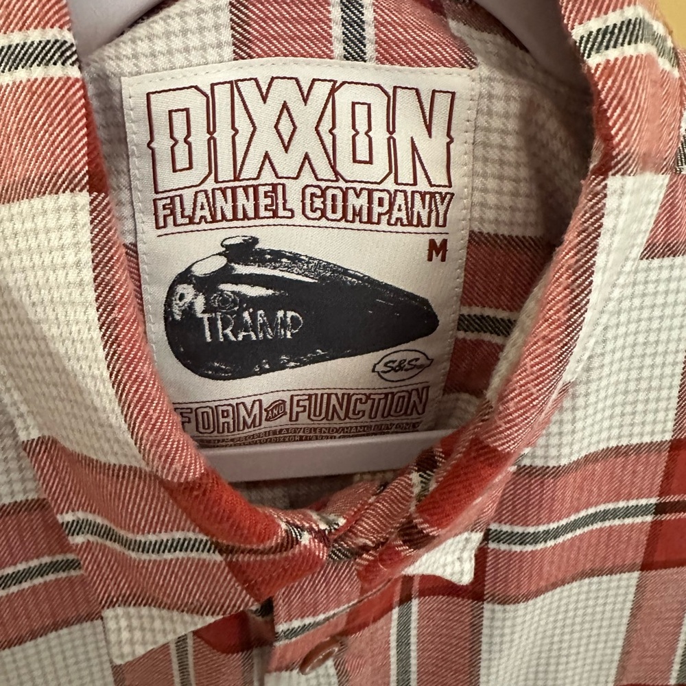 DIXXON Tramp Men's Red and White Plaid Button Down Shirt